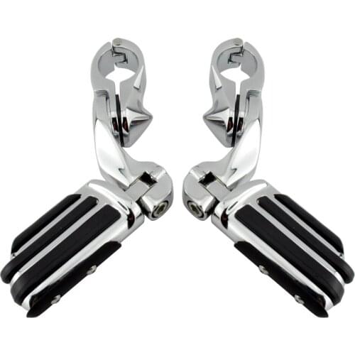 Motorcycle Universal 1.25" 32mm Footrest Pedal Long Angled Highway Engine Guards Bike Foot Pegs Mount Kits For Harley For Yamaha