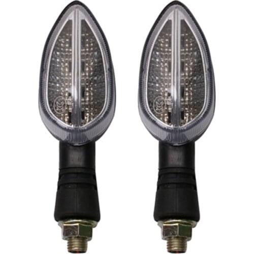 2pcs Universal Motorcycle LED Turn Signals Long Short Turn Signal Indicator Lights Blinkers Flashers Amber Color Accessories