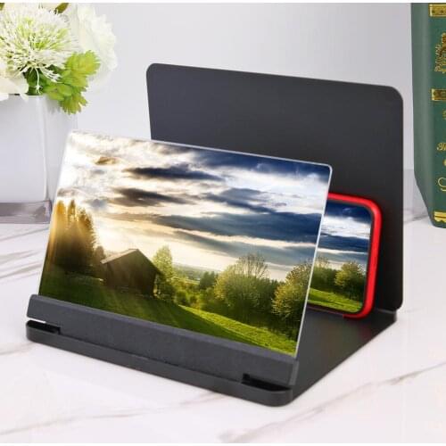 9in Mobile Phone Screen Magnifier Universal 3D Video Magnifying Enlarger Amplifier Projector Bracket Holder with Makeup Mirror