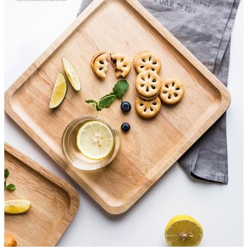 Vintage Simple Tea Tray Japanese Style Food Tea Accessories Wooden Tea Tray Square Creative Plateau Bois Teaware Tools DI50CP