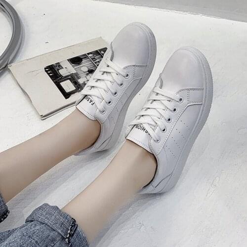 Womens shoes fashion womens casual shoes flat shoes breathable vulcanized lace up womens sports shoes single shoes