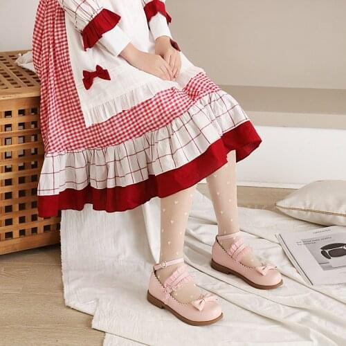 2021 New Cute Lolita Big Boy Princess Style Womens Boots Flat Waterproof Non-slip Bow Lace Fashion Womens Pumps