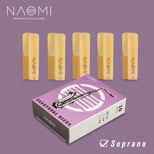 NAOMI 10pcs/1pack NS-01 Soprano Saxophone Reeds Strength 2.0 Soprano Sax Mouthpiece Replacement