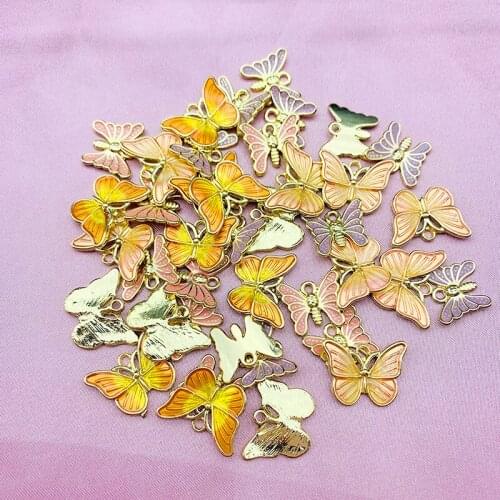 10Pcs Mix Alloy Butterfly Charms Metal Insect Pendant DIY Jewelry Making Butterfly Earring Jewelry Accessories Earring Handmade