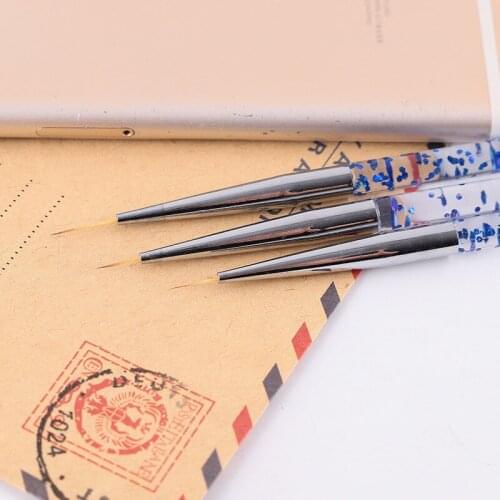 2020 new arrival Set of 3 acrylic sequin rod draw line pens painted chain link flower painting pen nail brush