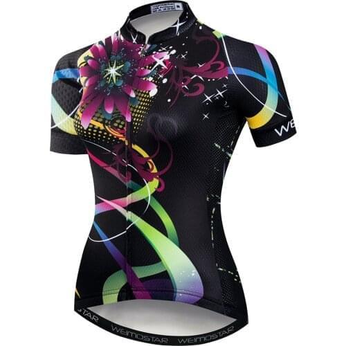 2021 Cycling Jersey Womens Bike Shirt Short Sleeve Mountain Road MTB Top Bicycle Clothing Racing Female Jackets Summer Flower