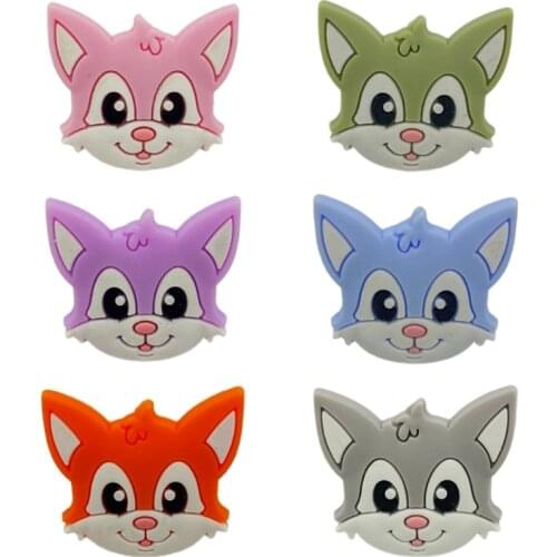 5 Pcs/Pack Infant Teething Soother Baby Cartoon Animal Shape Teether Silicone Beads Molar Toys