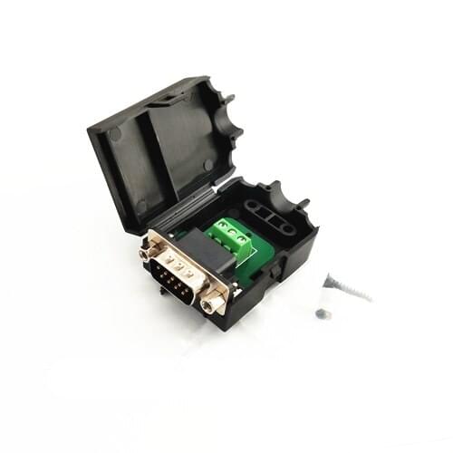 50Pcs Nuts Type Right Angle Male Female DB9 D-sub Connector To 3 Pins Terminal PCB Adapter Module With Cover, RS232, TLL