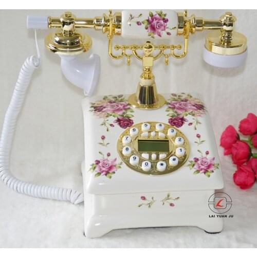 Authentic ceramic antique European Garden Fashion retro jewelry ornaments household fixed landline telephone Decoration home