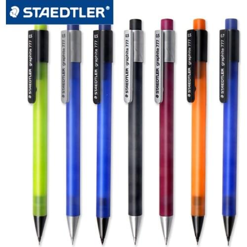 6Pcs German STAEDTLER automatic pencil 0.5mm student writing 777 frosted transparent pen holder movable pencil wearing rubber