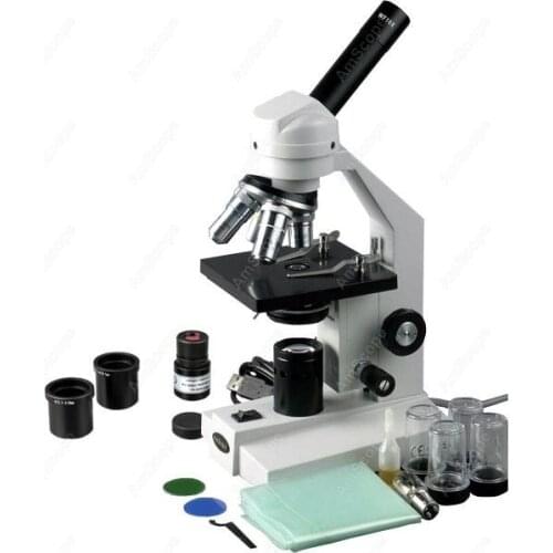 Cordless LED Compound Biological Microscope-AmScope Supplies 40x-1000x Cordless LED Compound Biological Microscope