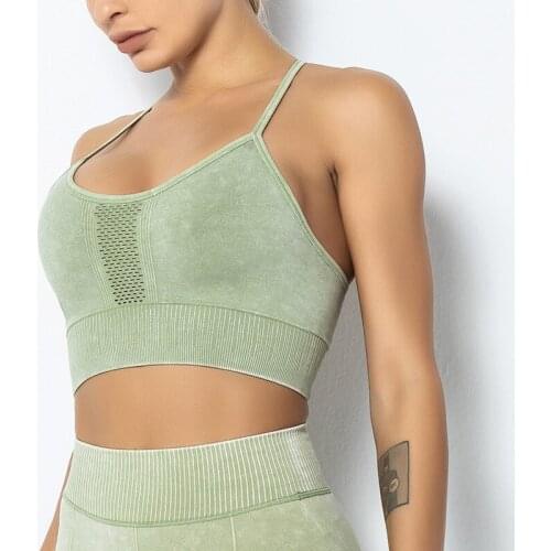 Shi Nuoxuan seamless sports bra with thin straps and beautiful back tight yoga clothes high elastic vest