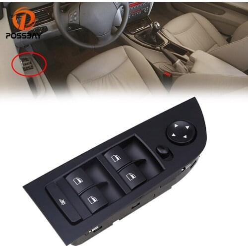POSSBAY Black Master Window Control Switch Window Lifter Switch for BMW 3-Series E91 Wagon/Touring 2006-2012 61319217329