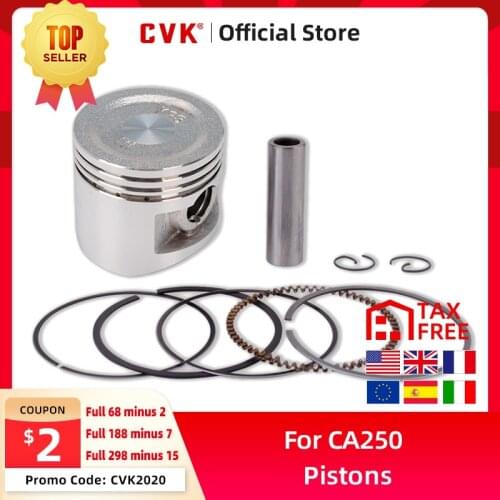 CVK Motorcycle Engine Accessories Piston And Piston Rings For Honda CA250 DD250 CBT250 CA DD CBT 250 250cc