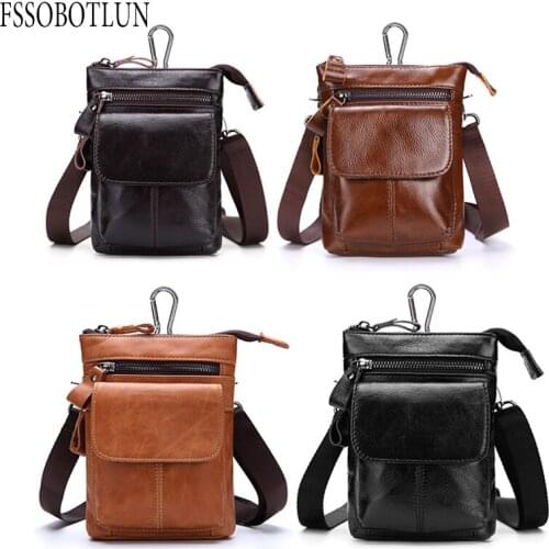 FSSOBOTLUN,For Blackview BV9000 Pro/BV8000 Pro/BV6000s/A8 Max Mens Belt Waist Wallet Bag Genuine Leather Cover+Shoulder Strap