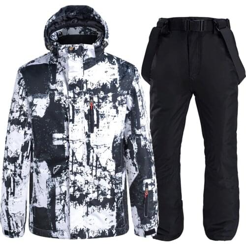Ki Suit Men Women Winter Windproof Waterproof Warm Thickened Snowboard Suit Jacket And Pants Snow Sports Alpine Ski Set