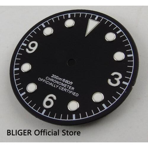 Classic 30.4mm Black Sterile Dial Luminous Marks Watch Dial Fit For ETA 2824 2836 Miyota 8215 8205 Automatic Movement D54