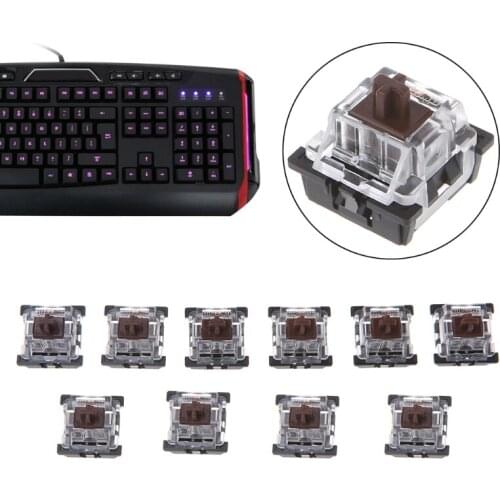 10Pcs 3 Pin KeyCaps Brown Mechanical Keyboard Switch for Cherry MX Keyboard