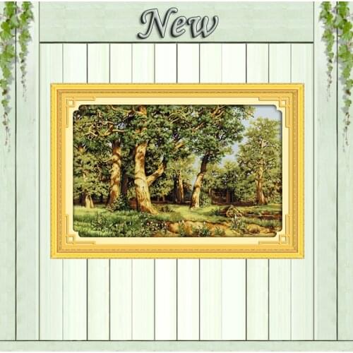 Oak forest Beautiful scenery,11CT printing on canvas DMC 14CT Cross-Stitch kits,needlework embroidery stitching Sets,Home Decor