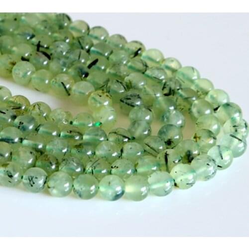 Discount Wholesale Natural Genuine Green Prehnite Round Loose Stone Beads 3-18mm Fit Jewelry DIY Necklaces or Bracelets15" 02838