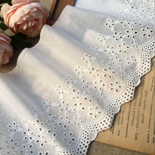 15CM WidthCotton Floral Embroidered Lace Childrens Clothing Clothes Skirt Stitching Accessories Home Bed Skirt Stitching Fabric