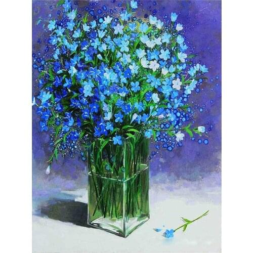 Adult Flower DIY Embroidery Cross Stitch 11CT Kits Craft Needlework Set Cotton Thread Printed Canvas Home Decoration New Sell