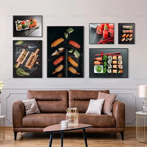 Japanese-style Wall Decoration Painting Wall Art Sushi Pictures Fresh Food Posters Prints for KItchen Restaurant Decor Cuadros