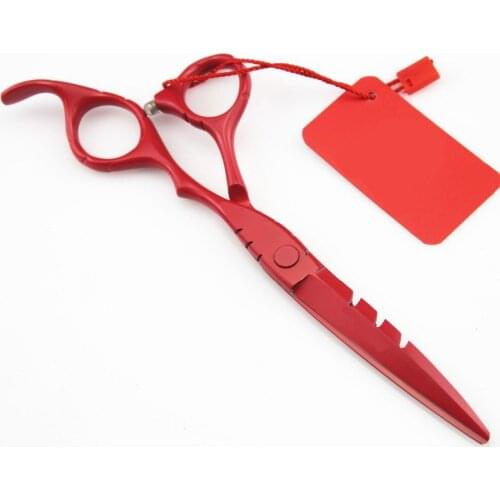 New professional 5.5 inch 6 inch Japan 440C steel red hair scissors cutting barber hairdressing scissors shears Free shipping