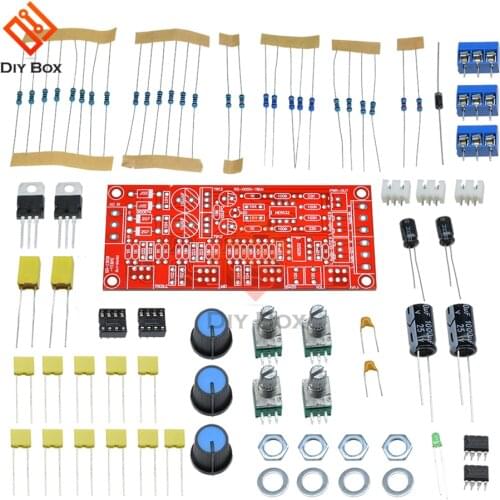 NE5532 Pre-amplifier Preamp Tone sound amplifier board DIY Kits sub board Treble Alto Bass Volume Control stereo amplificador