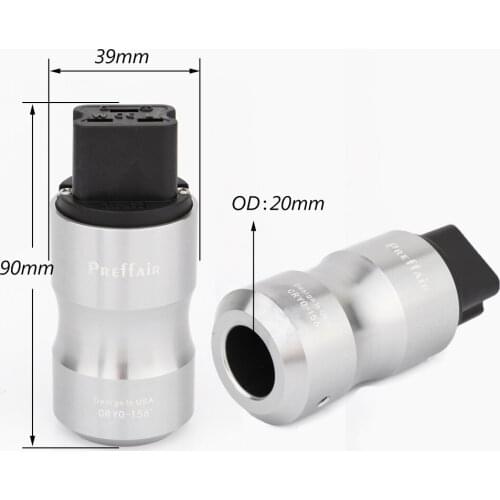 Preffair 089A High Quality Aluminum Alloy Housing Gold Plated 20A C19 IEC Female Plug AC Power Plug Audio HIFI Power Supply So