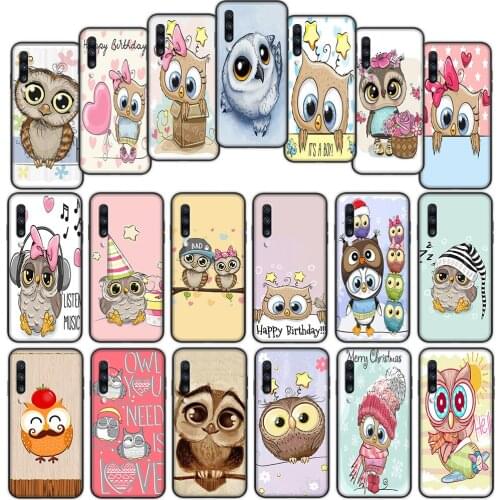 Cute Owl Cartoon Soft Cover Case for Samsung Galaxy A10 A10S A20 A30 A20S A20E A30S A40 A40S A50 A50S A70 A70S
