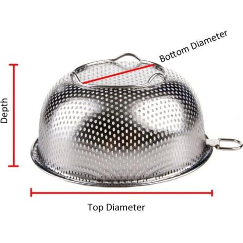 Stainless Steel Kitchen Hole Dense Mesh Sifter Colander Strainer Sieve Baskets P15D