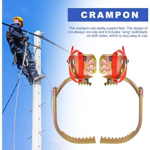 Non Slip Tree Climbing Crampons Universal Telecom Boarding Foot Buckle Portable Foot Buckle Iron Shoes Tree Climbing Tool