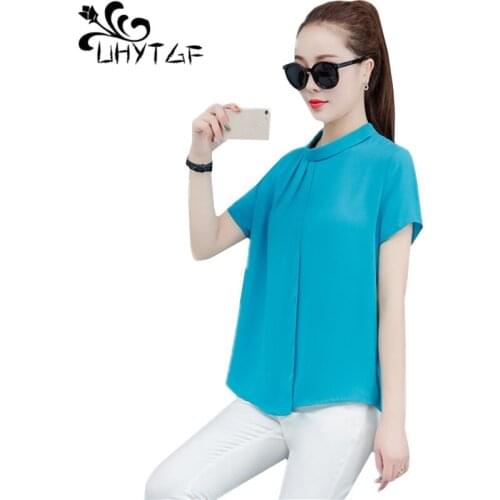 UHYTGF Stand-up Collar Blouses