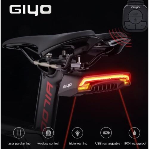 GIYO Battery Pack Bicycle Light USB Rechargeable Mount Bicycle Lamp Rear Tail Light Led Turn Signals Cycling Light Bike Lantern
