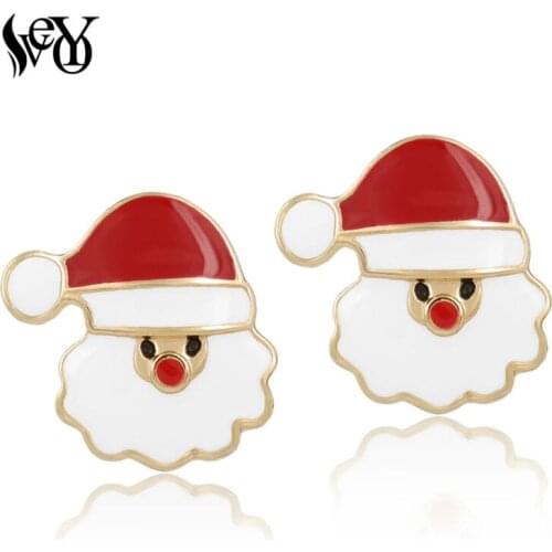 VEYO Classic Christmas Santa Snowman Enamel Stud Earrings Gifts Free shipping New Arrival