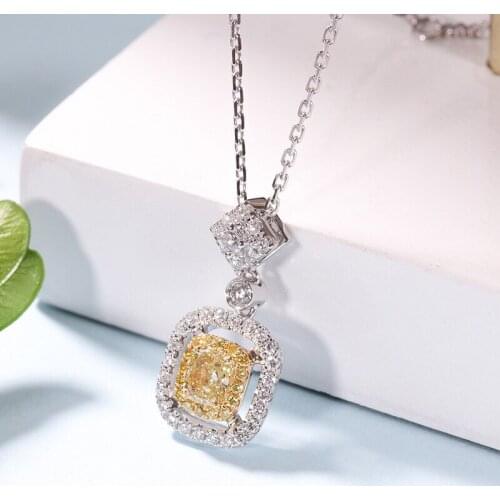 Vintage Luxury Jewelry Full Inlay Cubic Zirconia Square Pendant Necklace For Women Wedding Party Geometric High Grade Choker