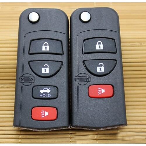 10pcs/lot Keyless Flip Folding Repair Uncut Remote FOB For Nissan Quest Murano Armada Titan Xterra Frontier Pathfinder