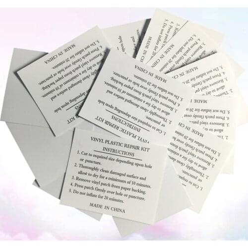 10pcs Light Grey Square PVC Repair Patches for Inflatable Rubber Boat PVC Puncture Repair Patch Glue Kit Adhesive Canoe