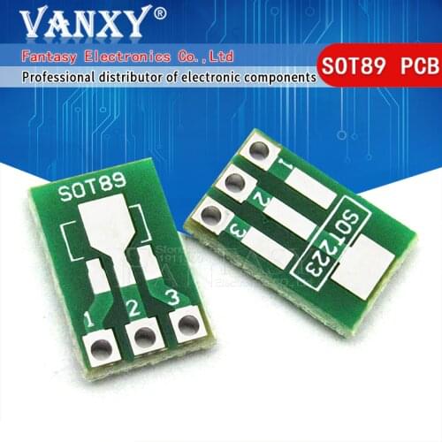 20pcs SOT89 SOT-89 SOT-223 SOT223 to DIP PCB Transfer Board DIP Pin Board Pitch Adapter keysets