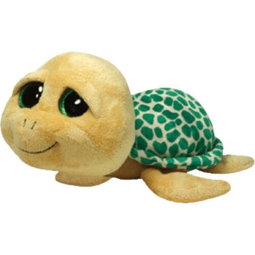 25cm Ty Big Eyes Beanie Velvet Zippy The Yellow Turtle Plush Animal Toys Stuffed Doll Tortoise Gift Medium Size