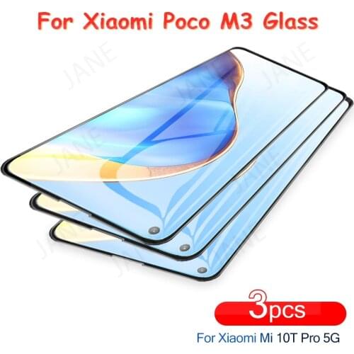 3Pcs Tempered Glass For Xiaomi Poco M3 X3 Mi 10T Pro 10T Lite Screen Protector Film Glass For Xiaomi Poco X3 Mi 10 Lite m3 glass