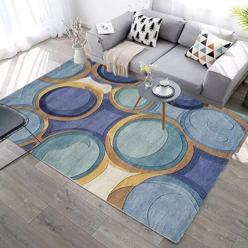 3D geometric Carpet velvet anti-slip living room carpet bedroom bedside grey rugs and carpets for home parlor tapis customized