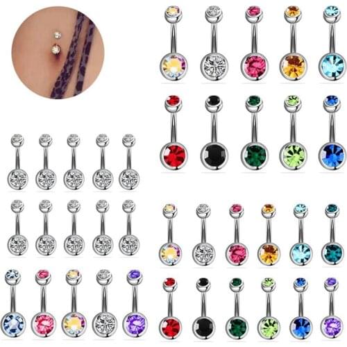 5/10/12/15/20Pcs/Set Surgical Steel Piercings 14G Navel Piercings Belly Button Piercing Dangle Earrings Belly Bar Sexy Jewelry