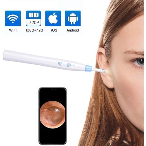 5.5mm Wifi Ear Cleaning Endoscope 1.0MP HD Digital Ear Otoscope Inspection Camera with 6 LED Light