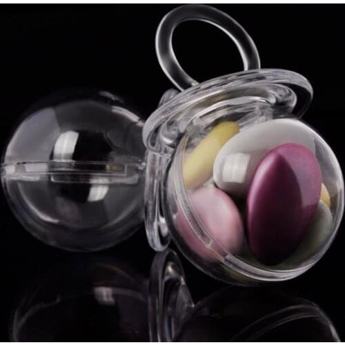 600pcs/lot 7.5*4.5*4.5cm Nipple Ring Baby Shower Candy Bottle Baptism Christening Birthday Gift Favors Chocolate Bottle SN2837