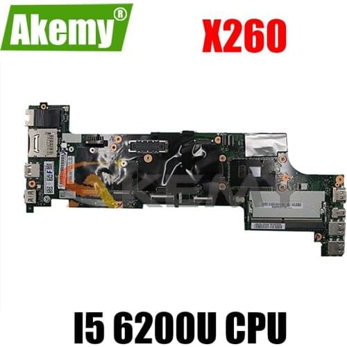 Akemy BX260 NM-A531 For Lenovo ThinkPad X260 Laptop Motherboard CPU I5 6200U 100% FRU 00UP191 00UP190 00UP204 01EN193