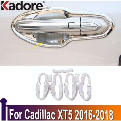 For Cadillac XT5 2016 2017 2018 ABS Chrome Side Door Handle Bowl Cover Trims Decoration Car Exterior Accessories Styling Sticker