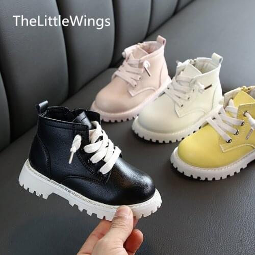 Children Martin Boots Girls 2020 New Girls the British style Boots Softsole comfortable anti slip Boys Shoes 1-3 Years Old