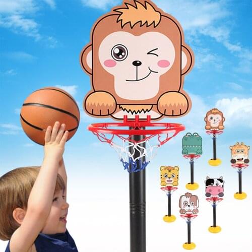 Children Basketball Playing Set Outdoor Sport Adjustable Stand Basket Holder Hoop Goal Game Mini Indoor Boy Kids Yard Game Toys